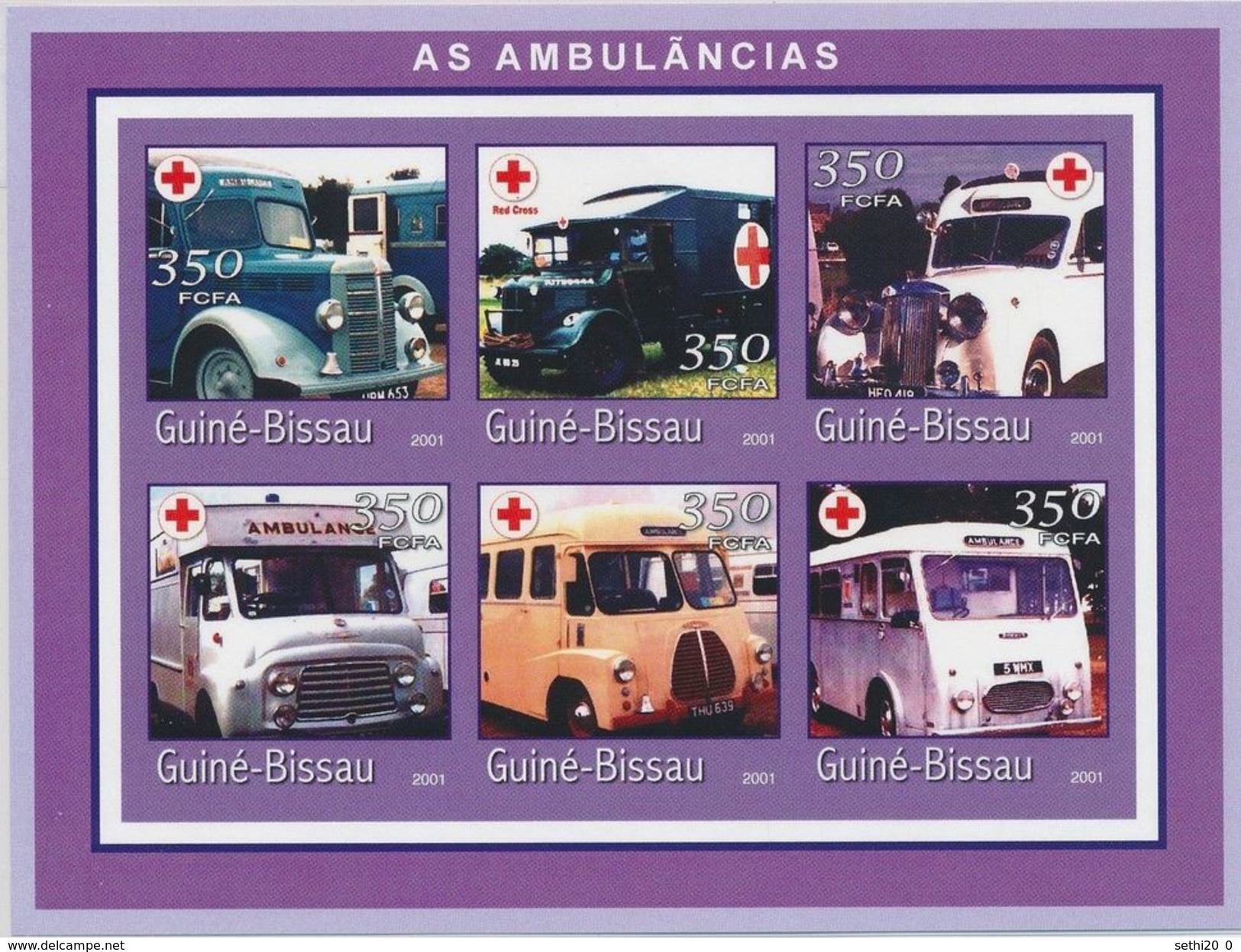 Guinée Bissau 2001  Nobel  Red Cross Croix Rouge Amulances Imperf MNH - Prix Nobel