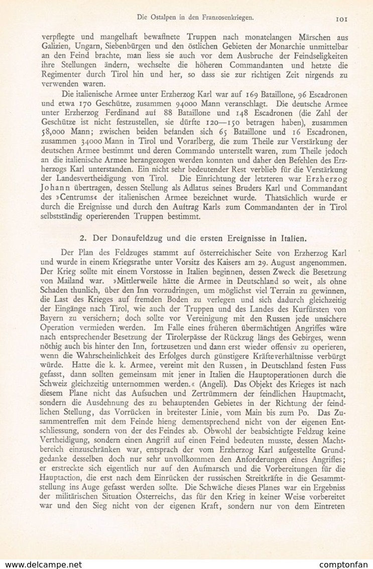 A102 605 - Zwiedineck-Südenhorst Franzosenkrieg Feldzug 1805 Artikel 1898 !!                                           . - Politie En Leger