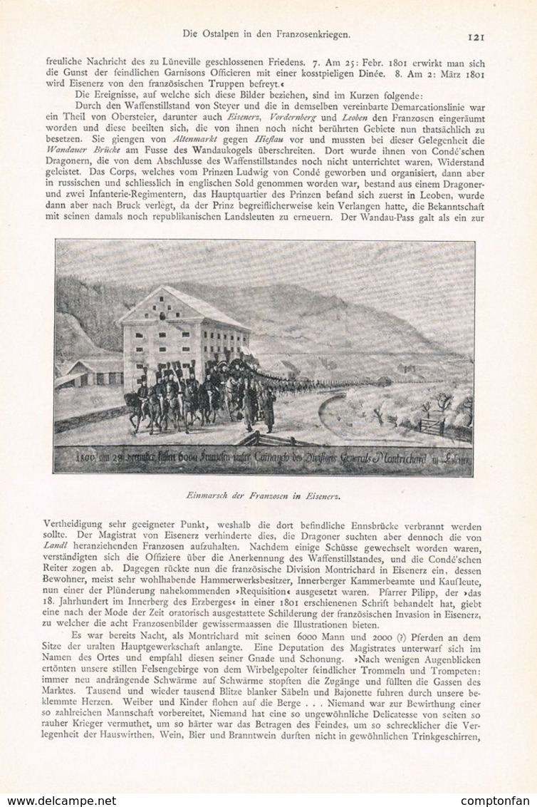 a102 605 - Zwiedineck-Südenhorst Franzosenkrieg Feldzug 1805 Artikel 1898 !!                                           .