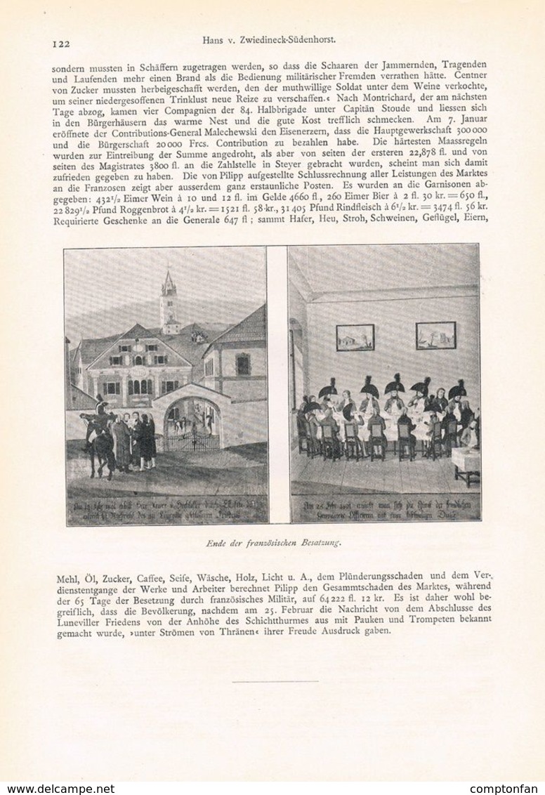 a102 605 - Zwiedineck-Südenhorst Franzosenkrieg Feldzug 1805 Artikel 1898 !!                                           .