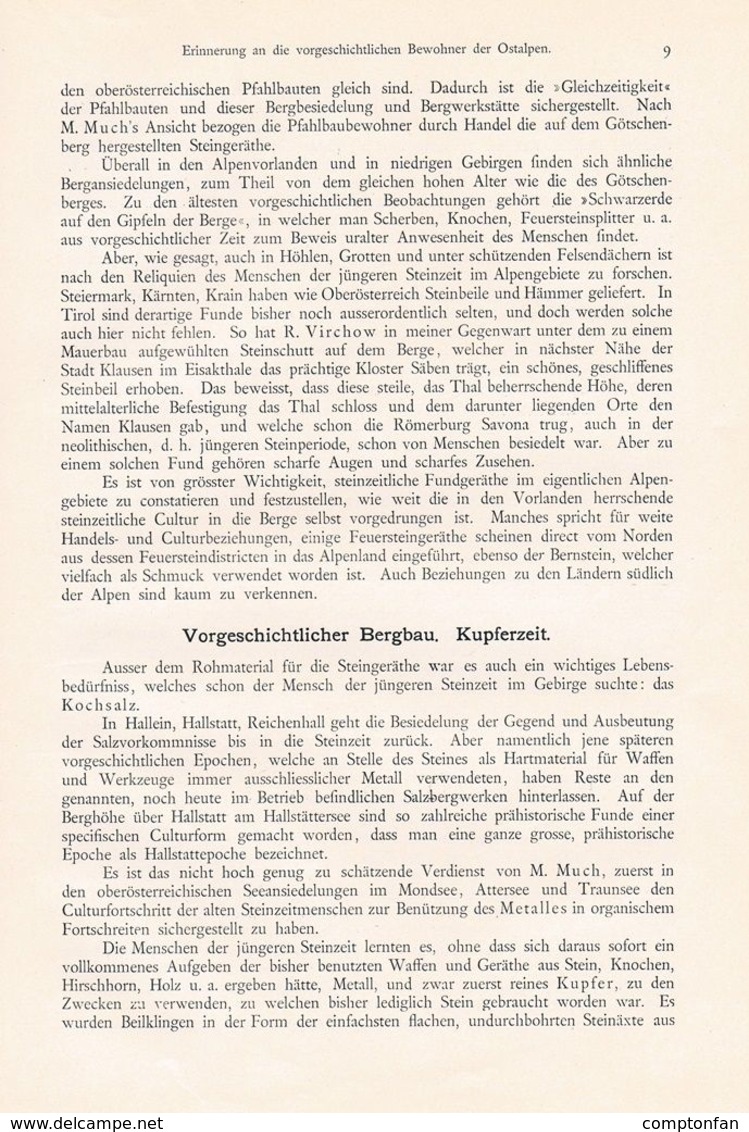 606-2 - Ranke Vorgeschichtliche Bewohner Ostalpen Artikel Von 1899 !!                                           . - Other & Unclassified