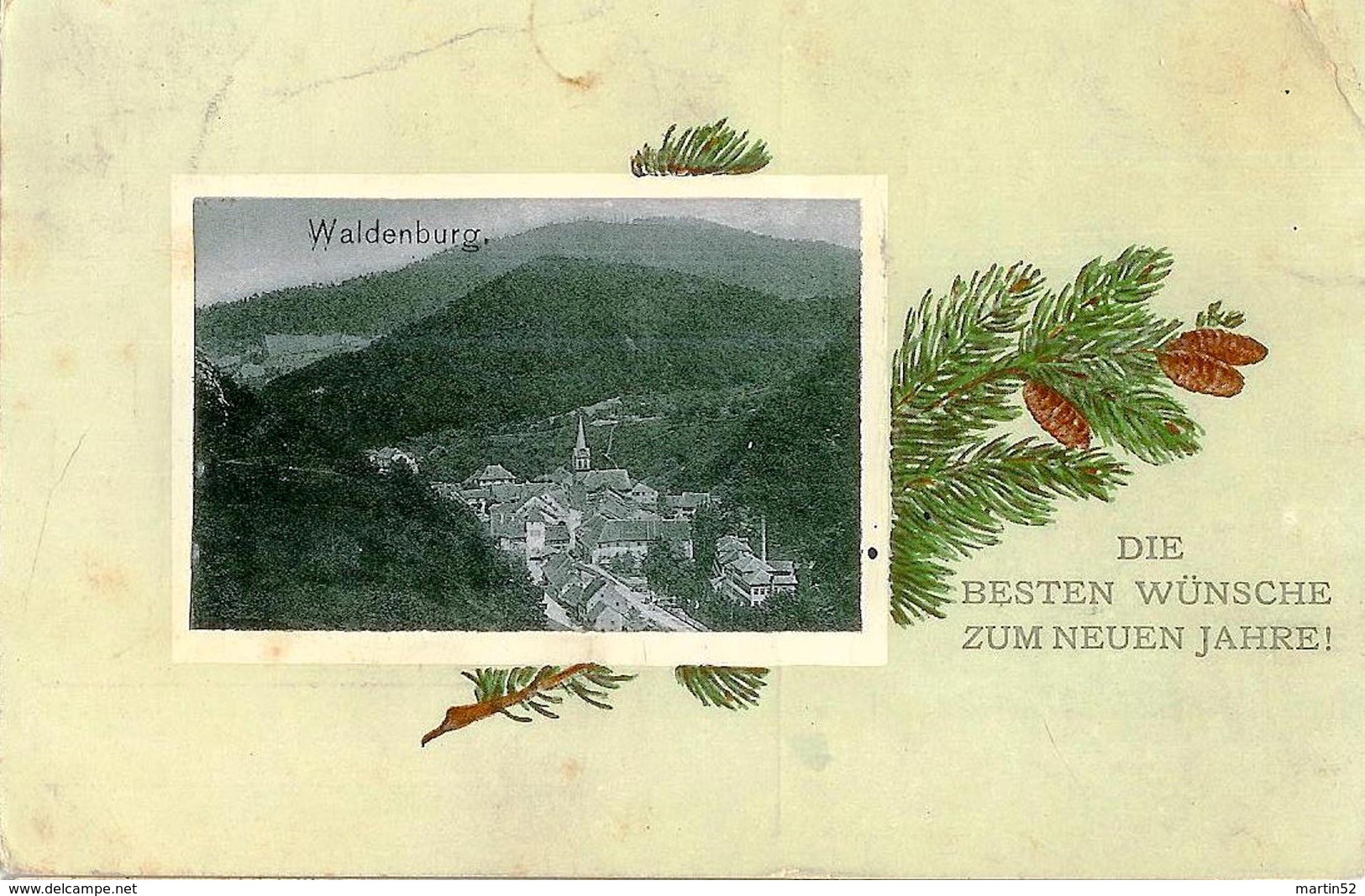 Schweiz 1912: Vorläufer Précurseur Zu+Mi I AK Waldenburg  Voll-o WALDENBURG 26.XII.12 (BASELLAND) (Zumstein CHF 350.00 ) - Lettres & Documents