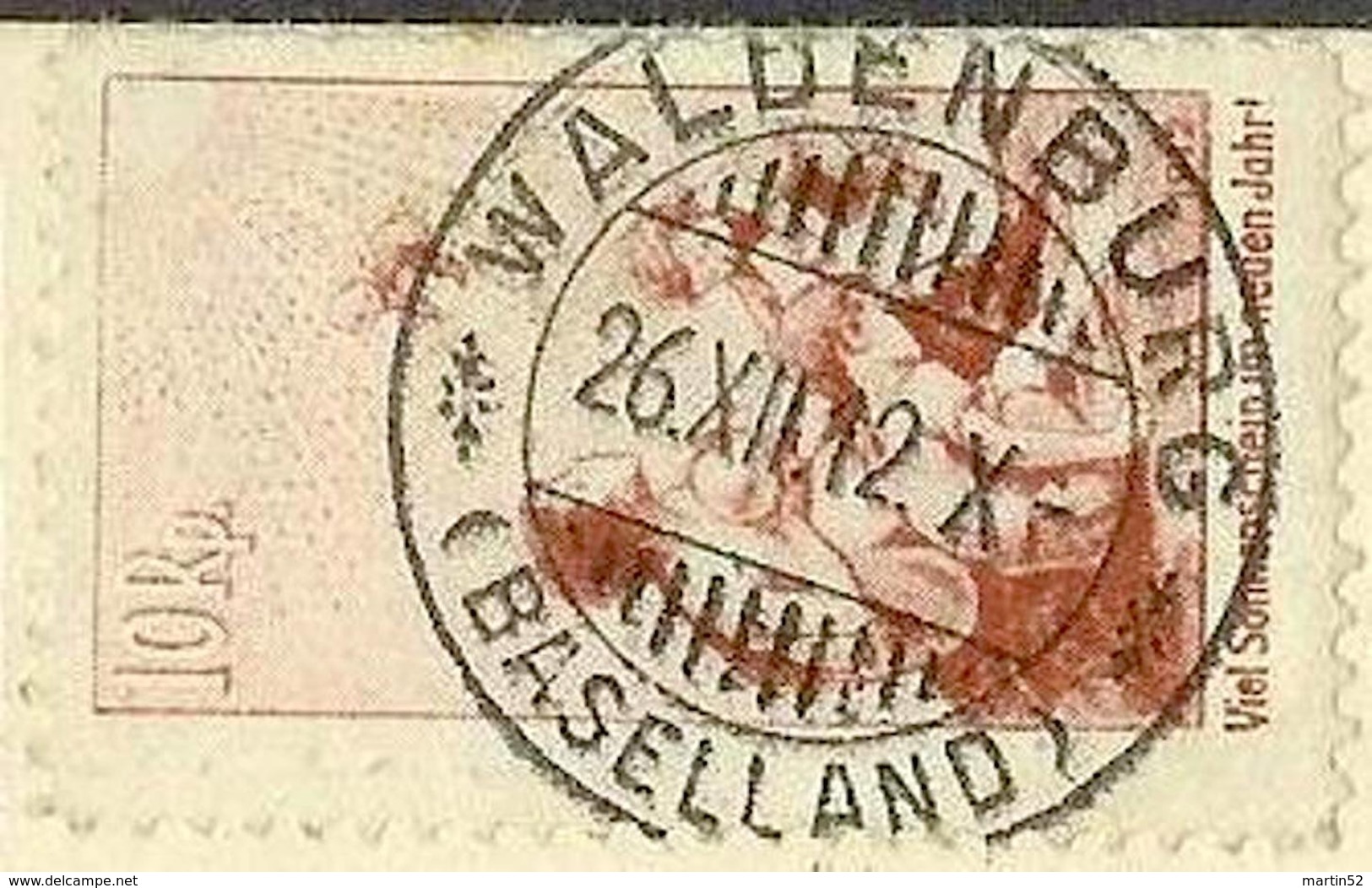 Schweiz 1912: Vorläufer Précurseur Zu+Mi I AK Waldenburg  Voll-o WALDENBURG 26.XII.12 (BASELLAND) (Zumstein CHF 350.00 ) - Lettres & Documents