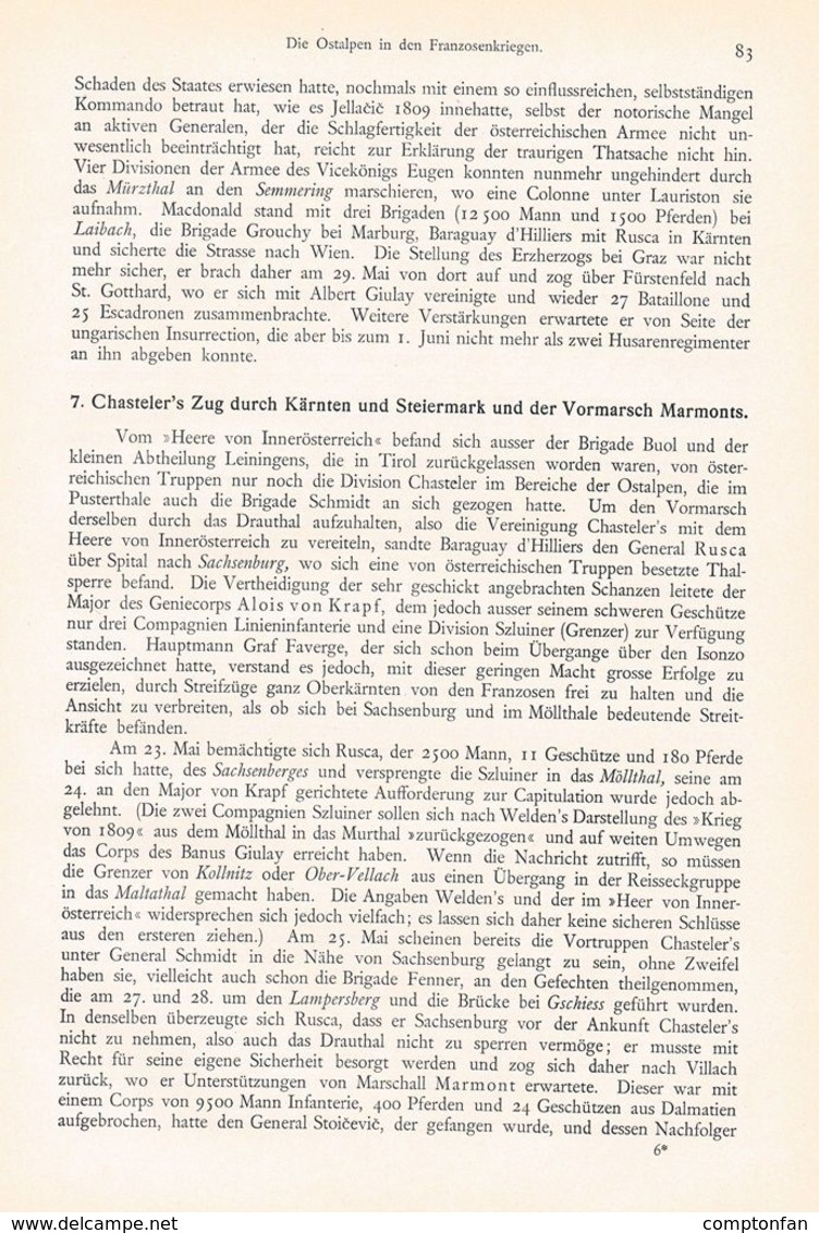 a102 609-2 -Zwiedineck-Südenhorst Franzosenkrieg Feldzug 1809 Artike l 1899 !!                                       .