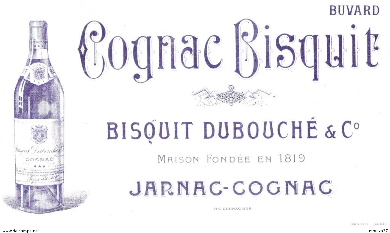 Buvard Publicité Cognac Bisquit Jarnac - Liqueur & Bière