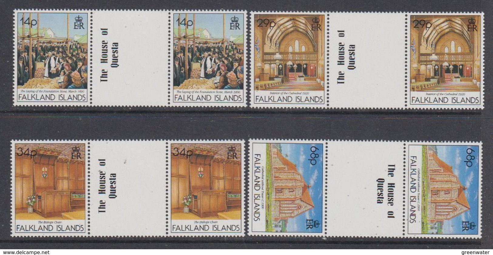 Falkland Islands 1992 Stanley Christ Church Cathedral 4v Gutter "The House Of Questa" ** Mnh (48551A) - Islas Malvinas