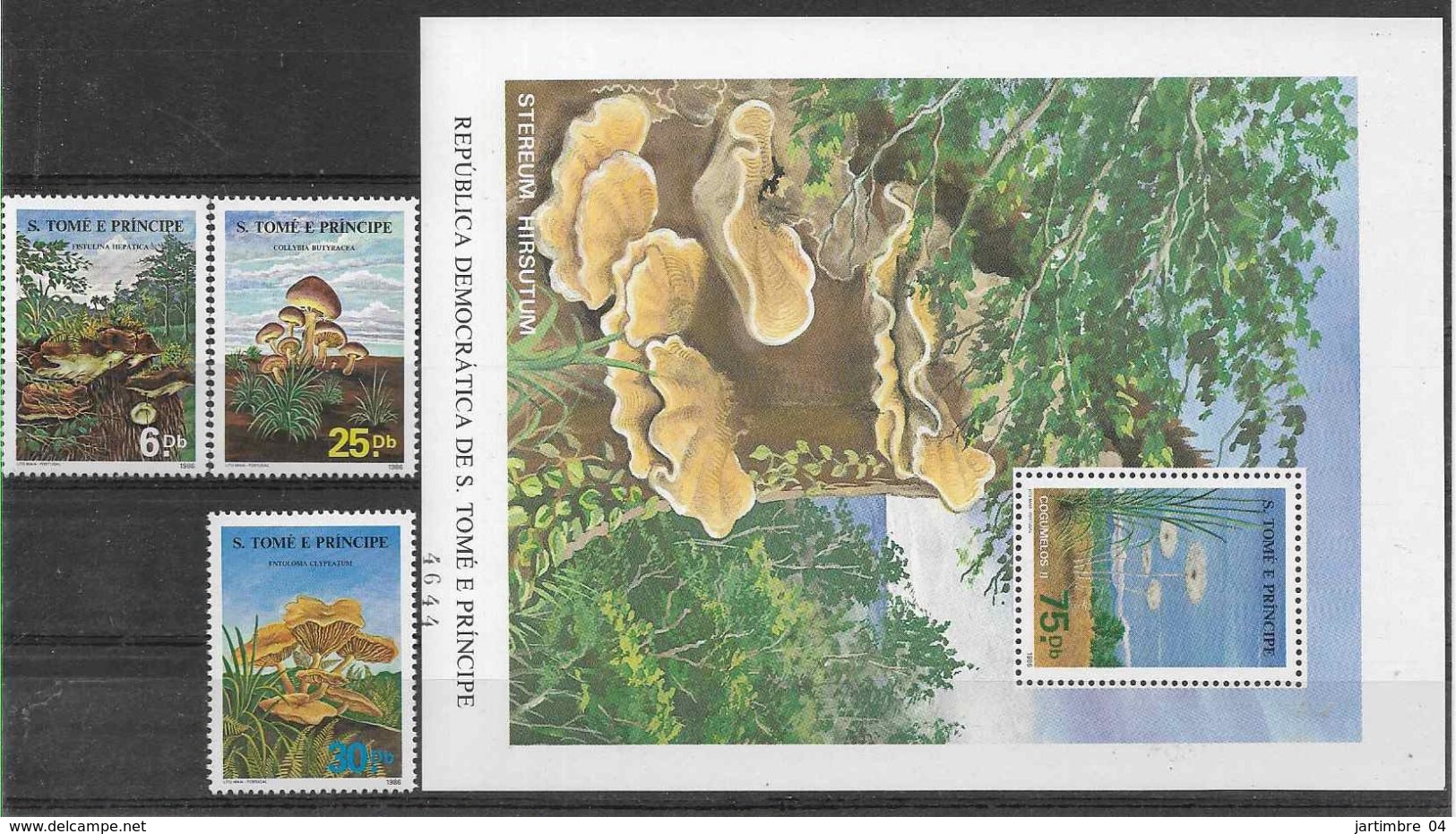 1986 SAINT THOMAS ET PRINCE 835-37+ BF 47** Champignons - Sao Tome And Principe