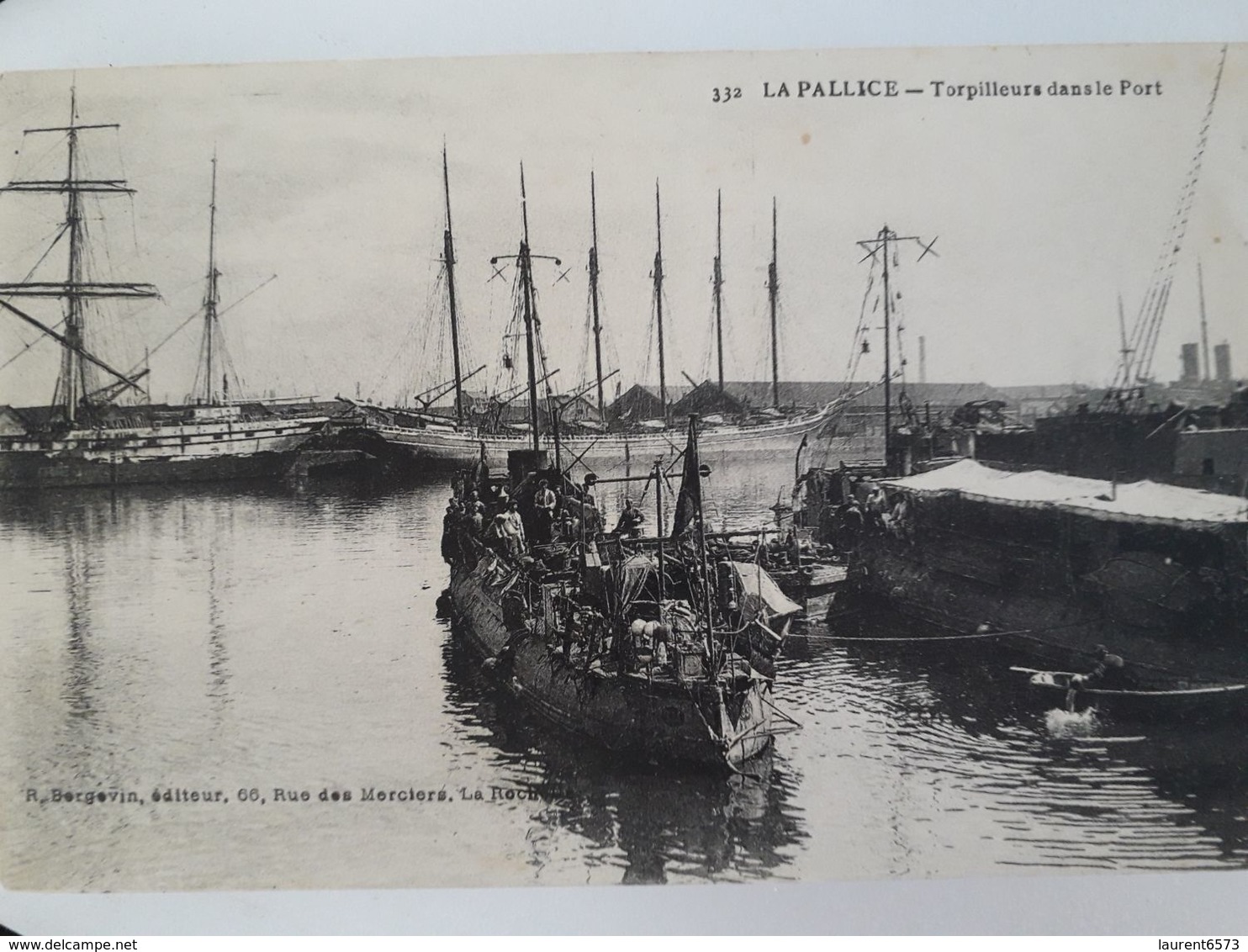 Carte Postale De Lapalisse, Torpilleur Dans Le Port, Bateau Militaire, Cachet De La Poste Du 27 Septembre 1918, « 78 » - Altri & Non Classificati