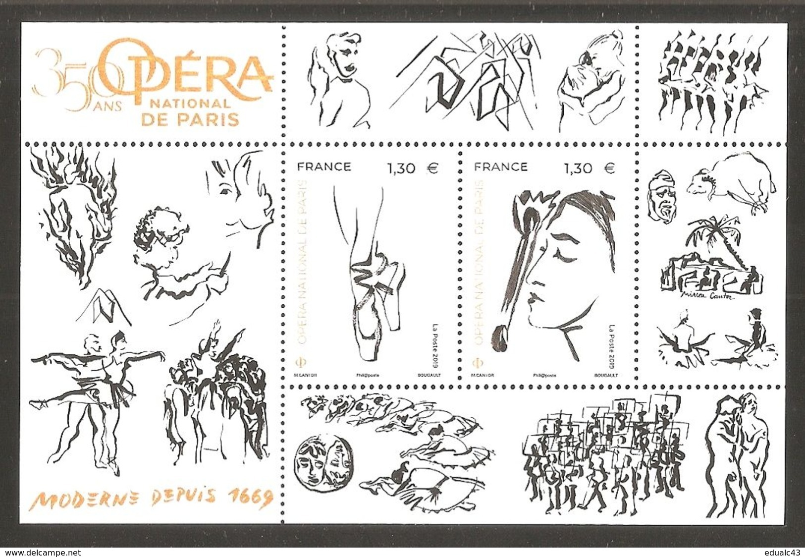 2019 - Bloc Feuillet F 5... OPERA NATIONAL DE PARIS  NEUF** LUXE MNH - Ungebraucht