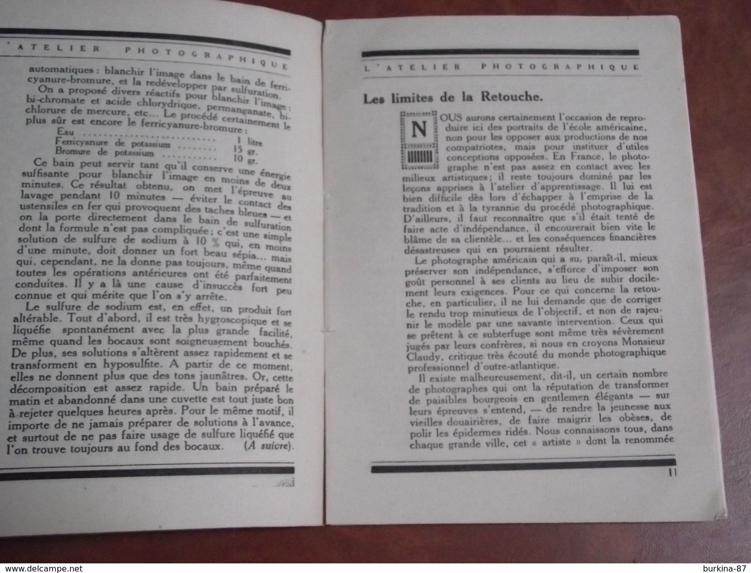 L'Atelier Photographique Revue Professionelle, N°1,1923 - Autres & Non Classés