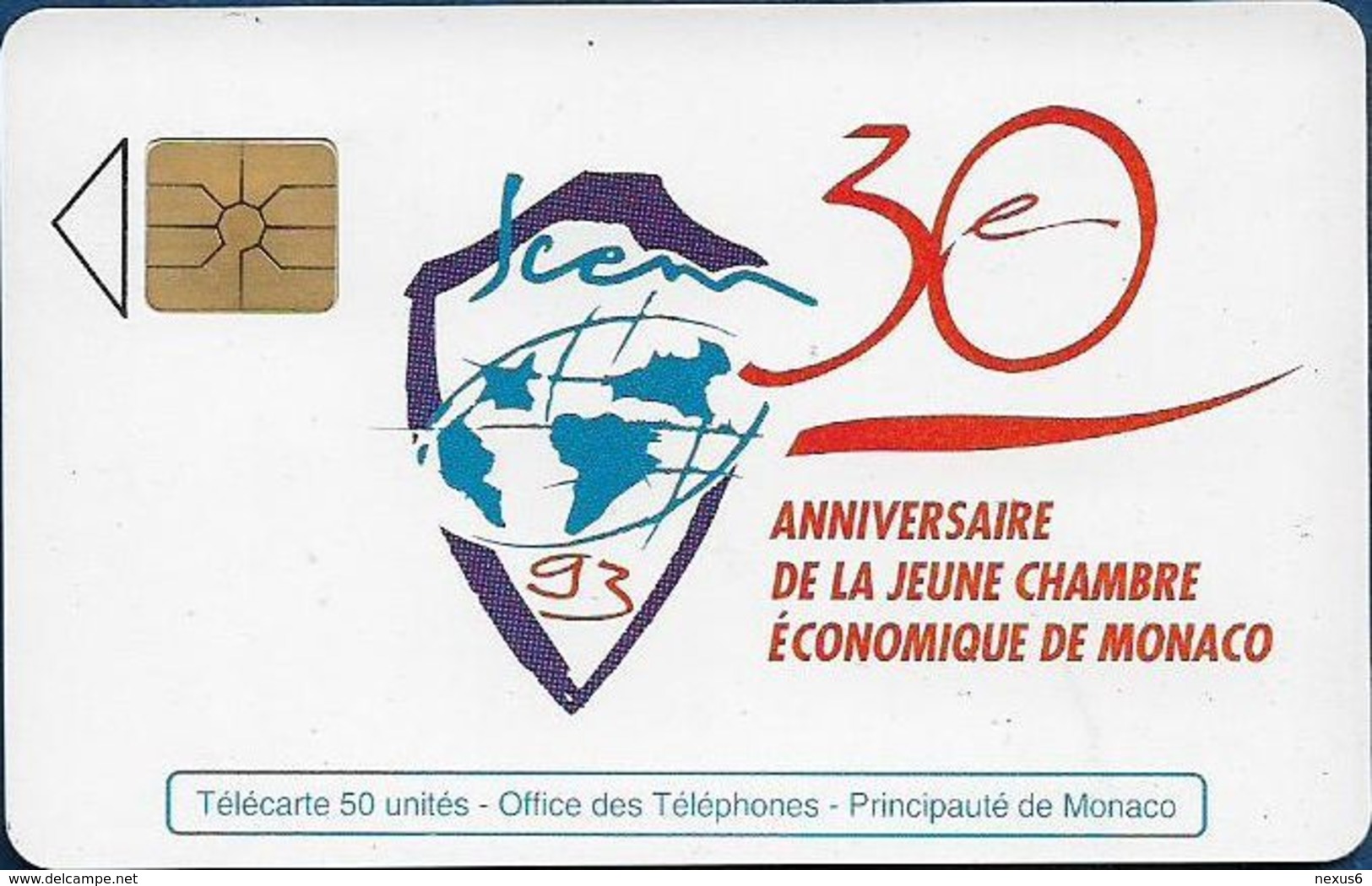 Monaco - MF28 (B) - Chambre Economique - Cn. B3411731 B, Gem1A Symmetr. Black, 05.1993, 50Units, 20.000ex, Used - Monaco