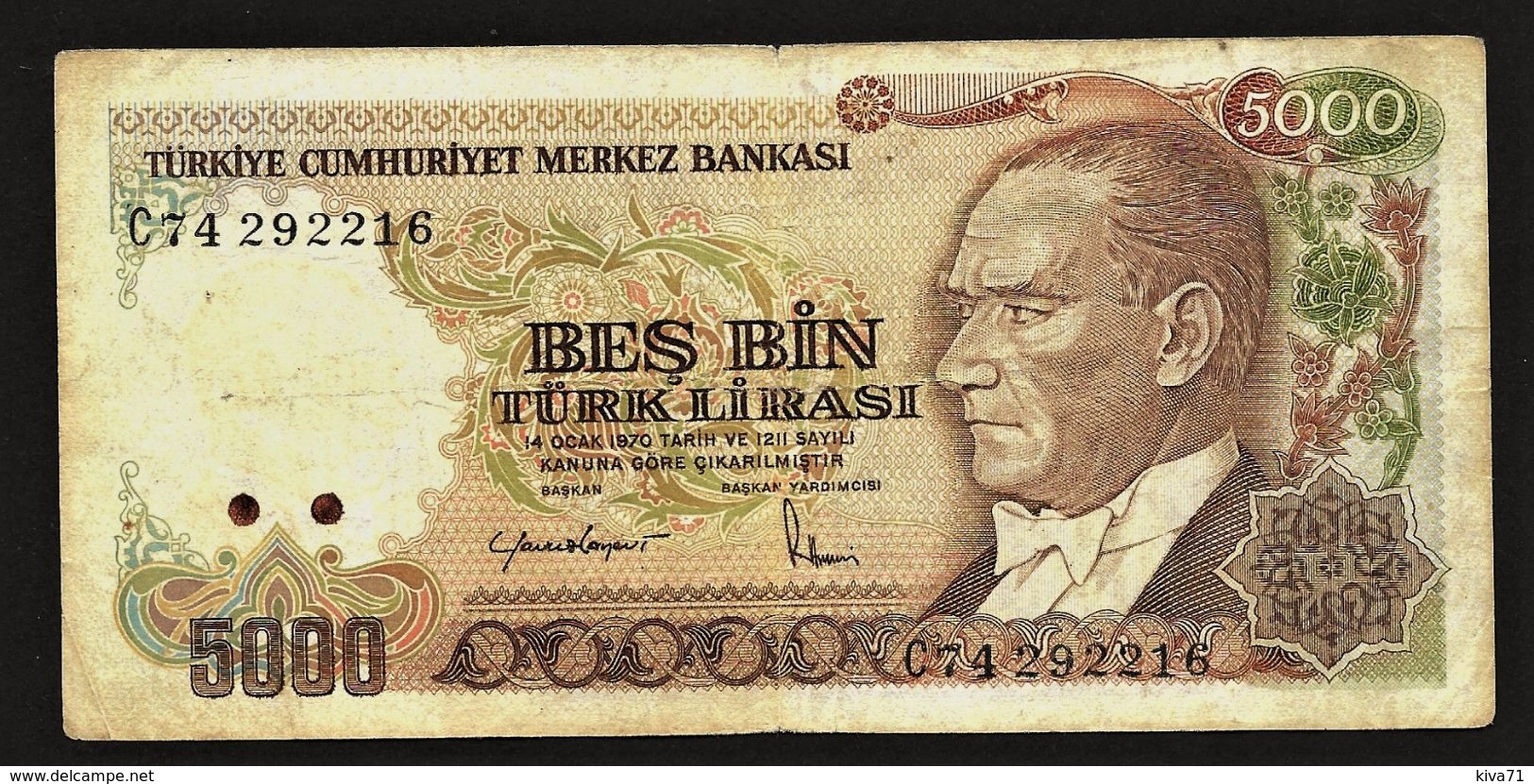 5000 Lira "TURQUIE"  P198   TTB Ro66 - Turchia