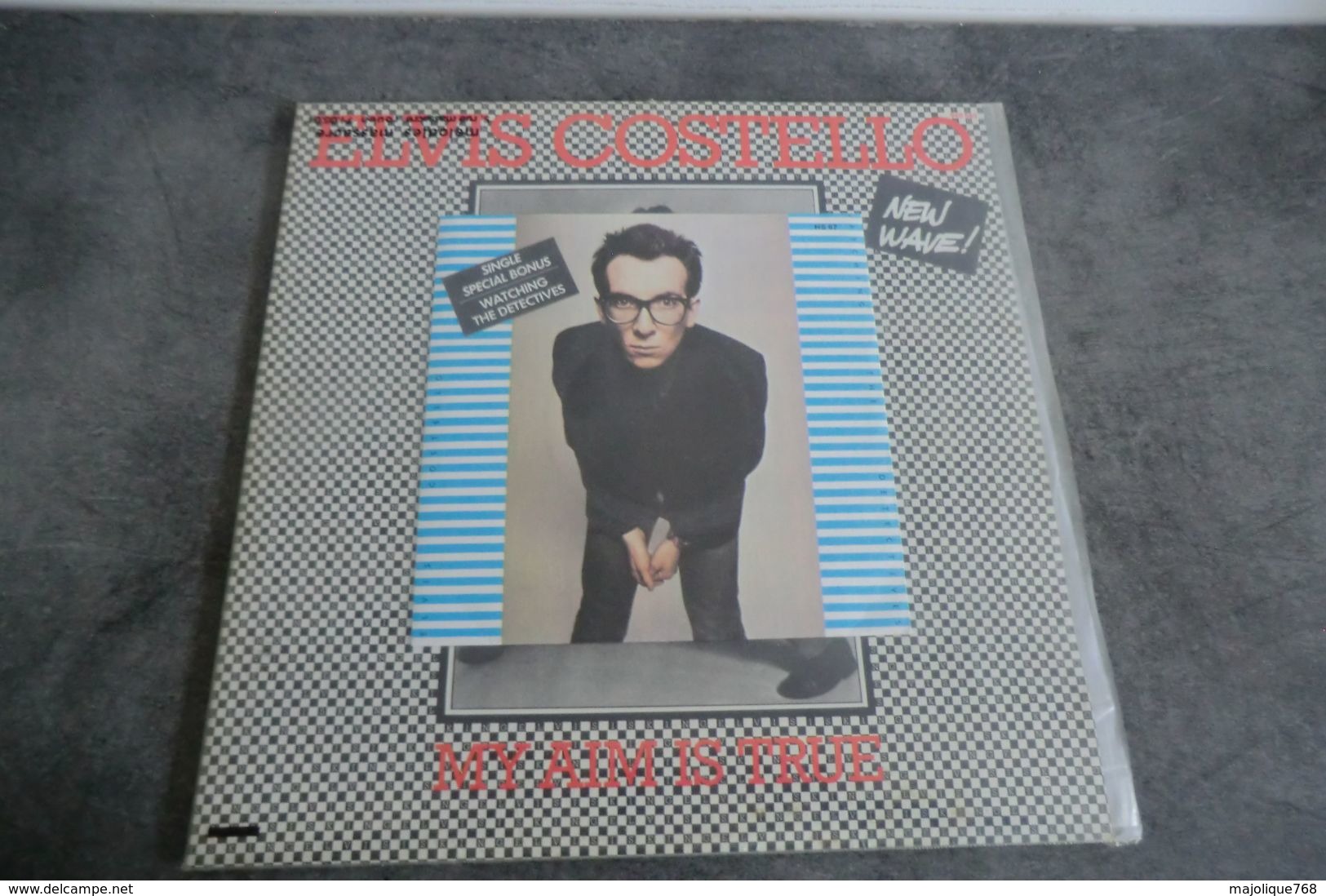 Disque - Elvis Costello - My Aim True - + Single Special Bonus - Watching The Detectives - Stiff Records 940560 - 1977 - Rock