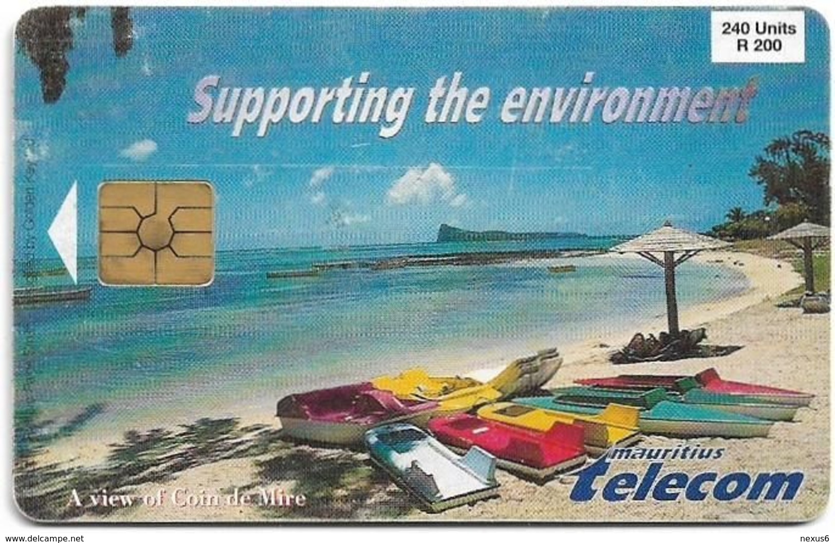 Mauritius - Chip - Supporting The Environment, Gem2 Black, 1998, 240U, 25.000ex, Used - Mauritius