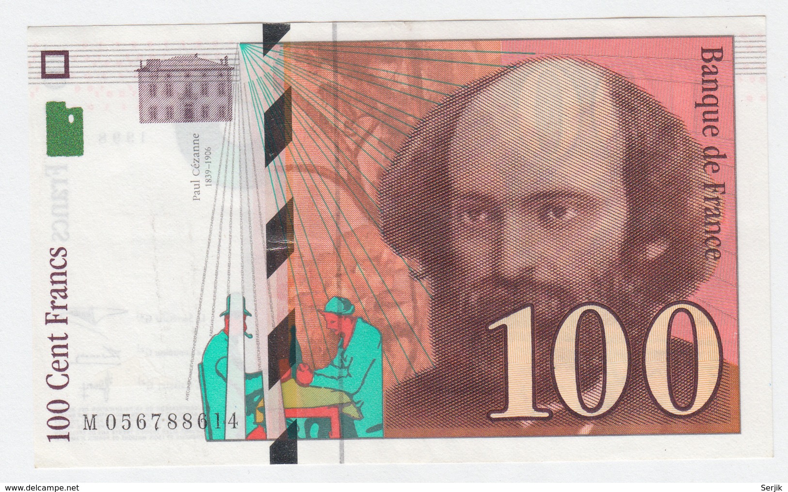 France 100 Francs 1998 VF++ CRISP Banknote Pick 158 - 100 F 1997-1998 ''Cézanne''