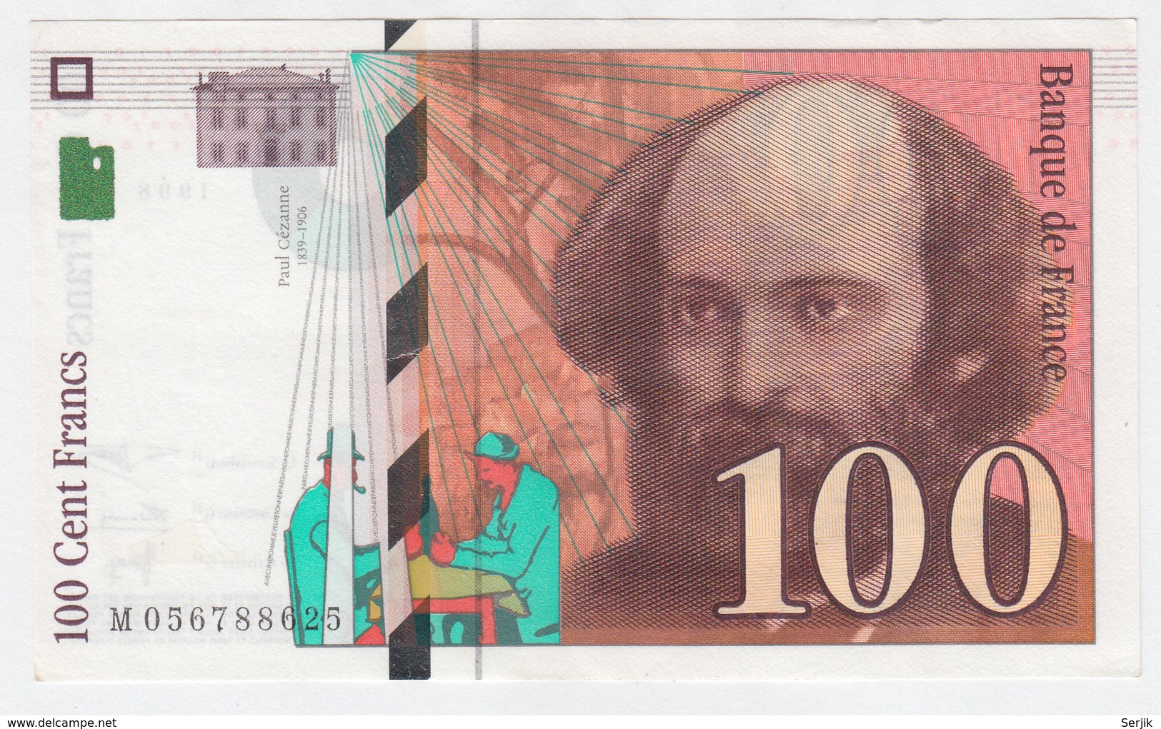 France 100 Francs 1998 VF++ CRISP Banknote Pick 158 - 100 F 1997-1998 ''Cézanne''