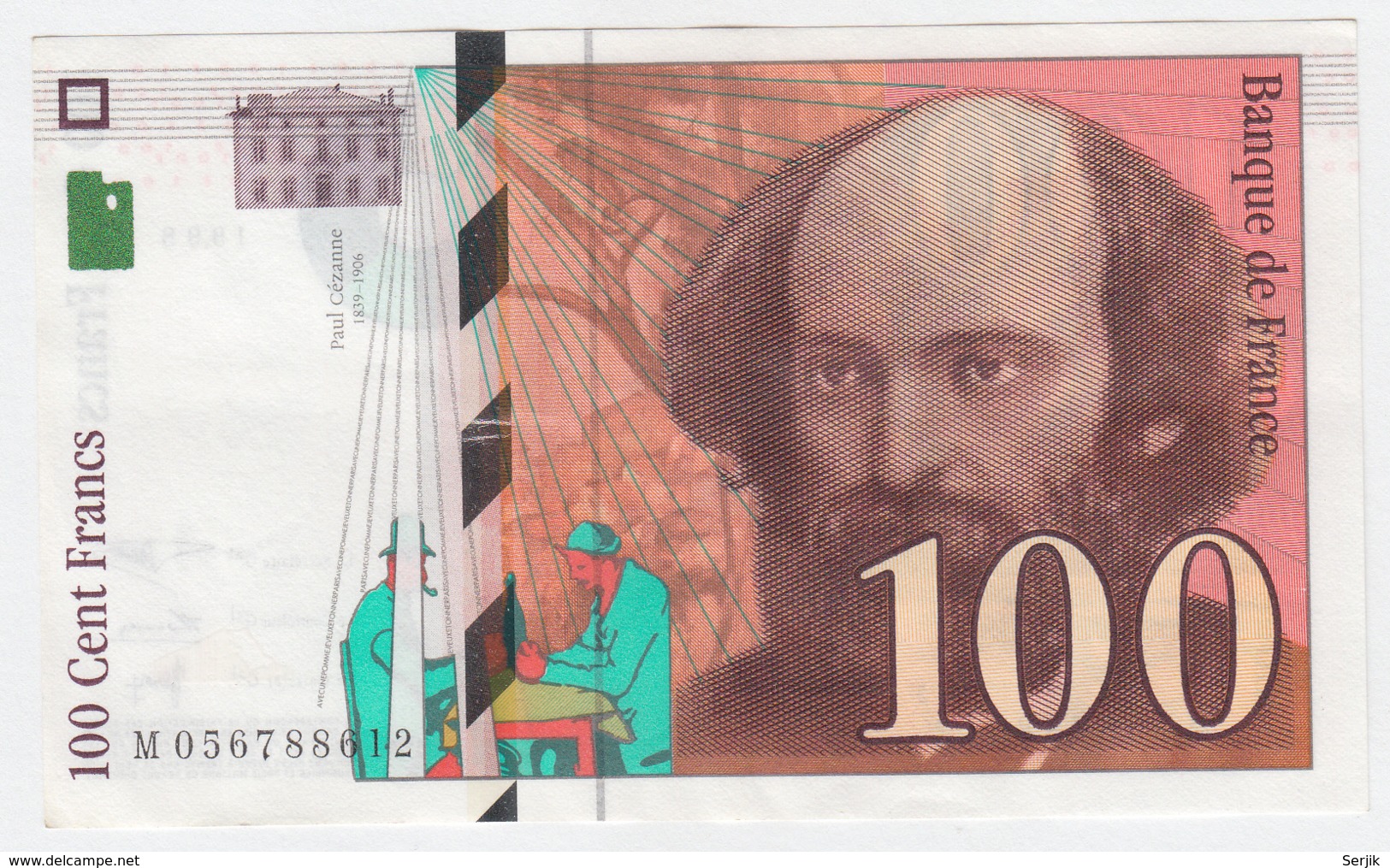 France 100 Francs 1998 VF++ CRISP Banknote Pick 158 - 100 F 1997-1998 ''Cézanne''