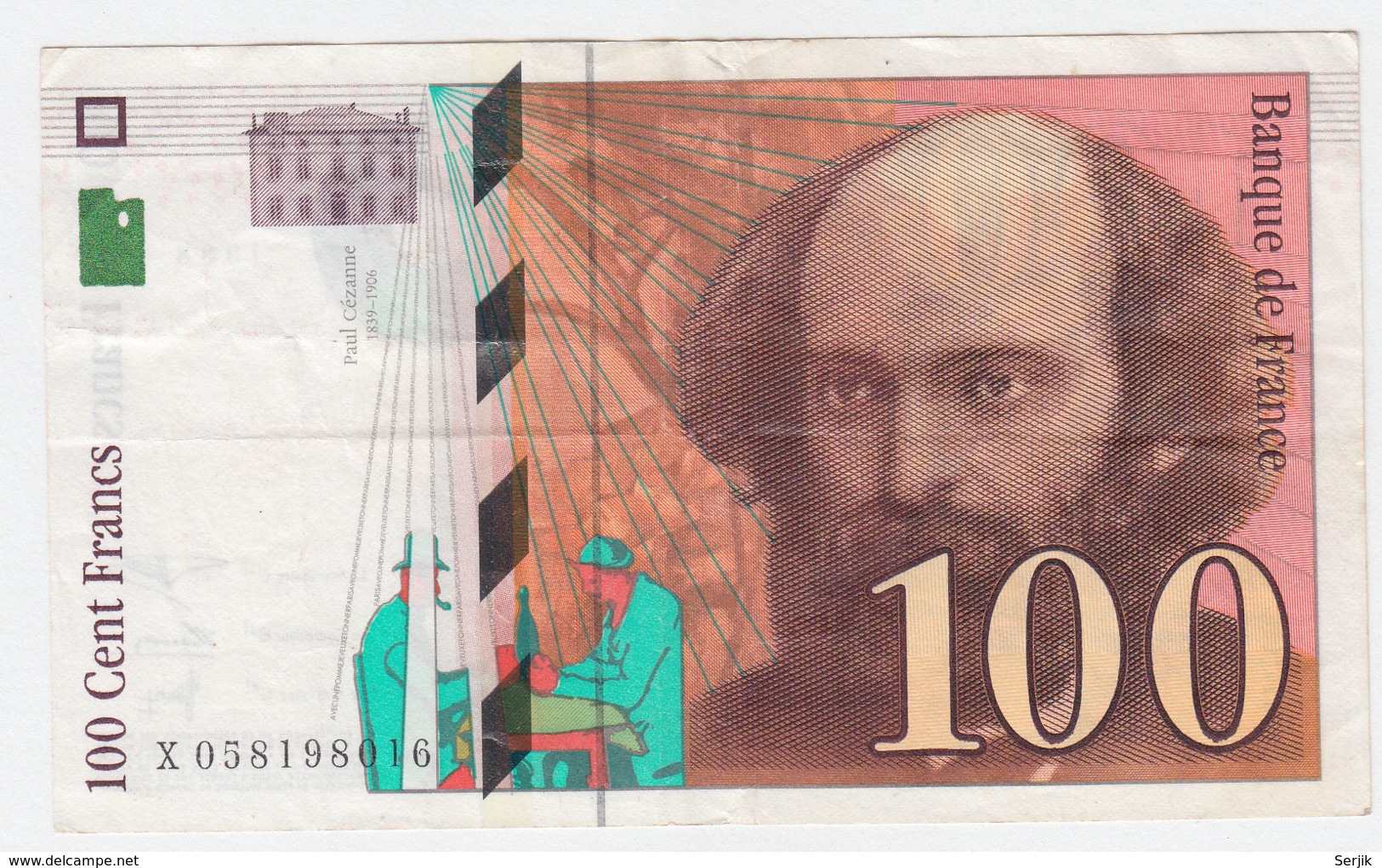 France 100 Francs 1998 VF+ CRISP Banknote Pick 158 - 100 F 1997-1998 ''Cézanne''