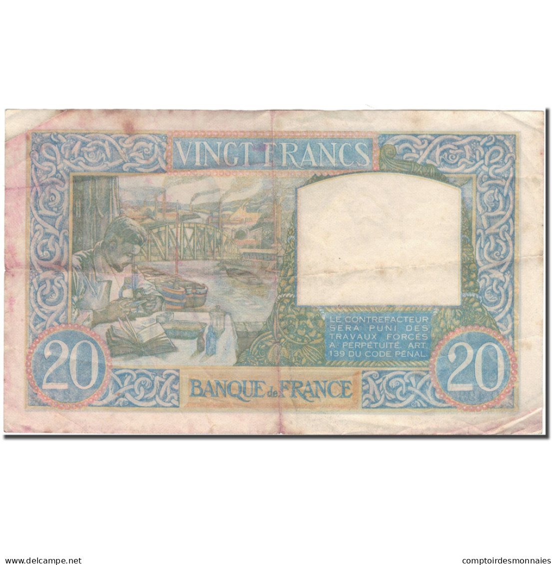 France, 20 Francs, Science Et Travail, 1940-06-06, TB, Fayette:12.3, KM:92a - 20 F 1939-1942 ''Science Et Travail''