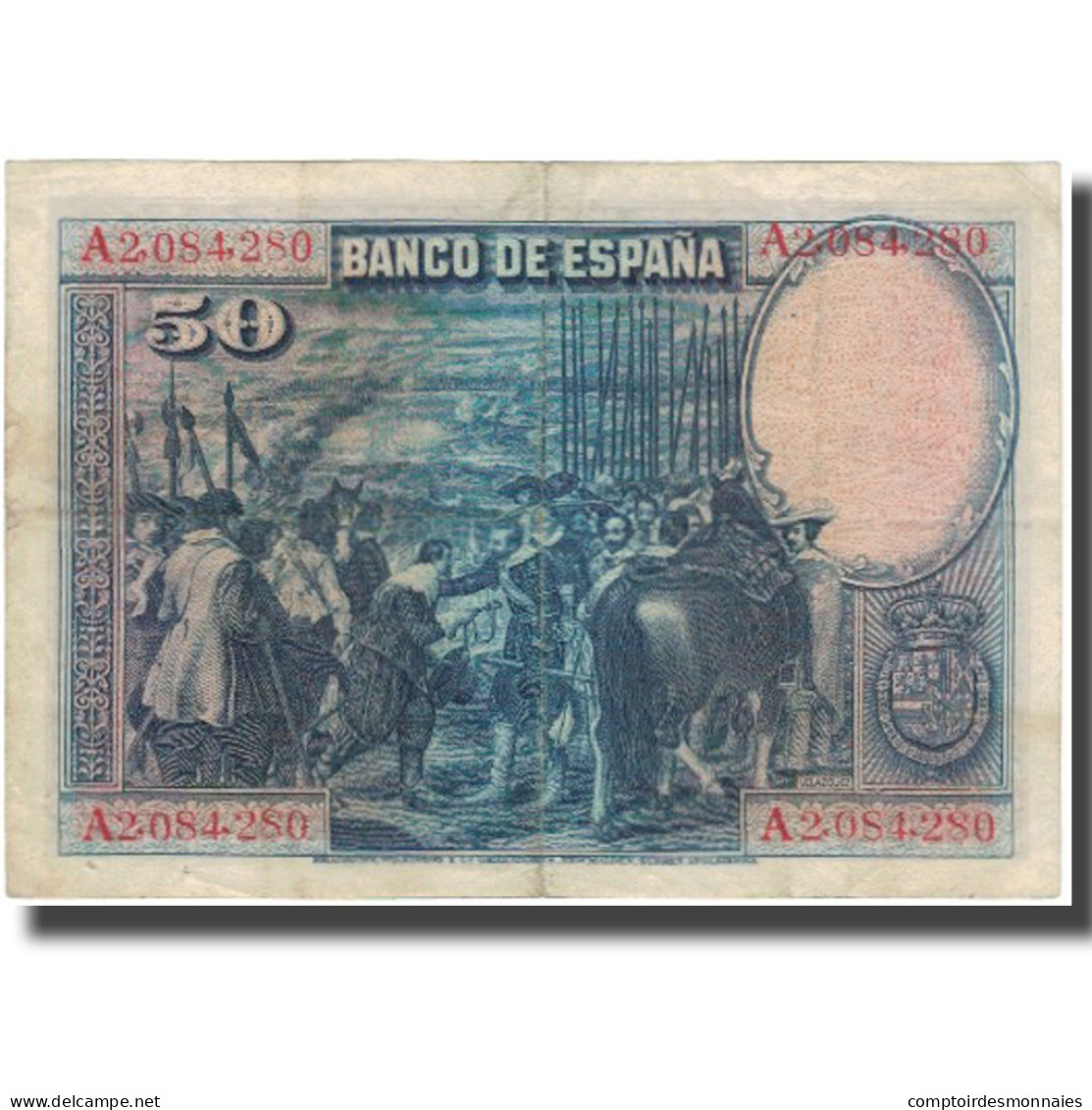 Billet, Espagne, 50 Pesetas, 1928-08-15, KM:75a, TB+ - 50 Peseten