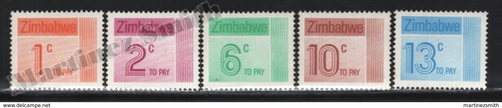 Zimbabwe 1985 Yvert TAX 6-10, Numbers - MNH - Zimbabwe (1980-...)