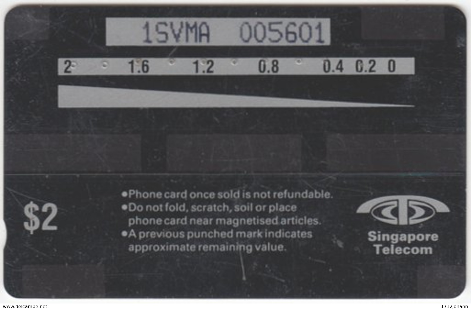 SINGAPORE B-420 Magnetic SingTel - 1SVMA - Used - Singapour