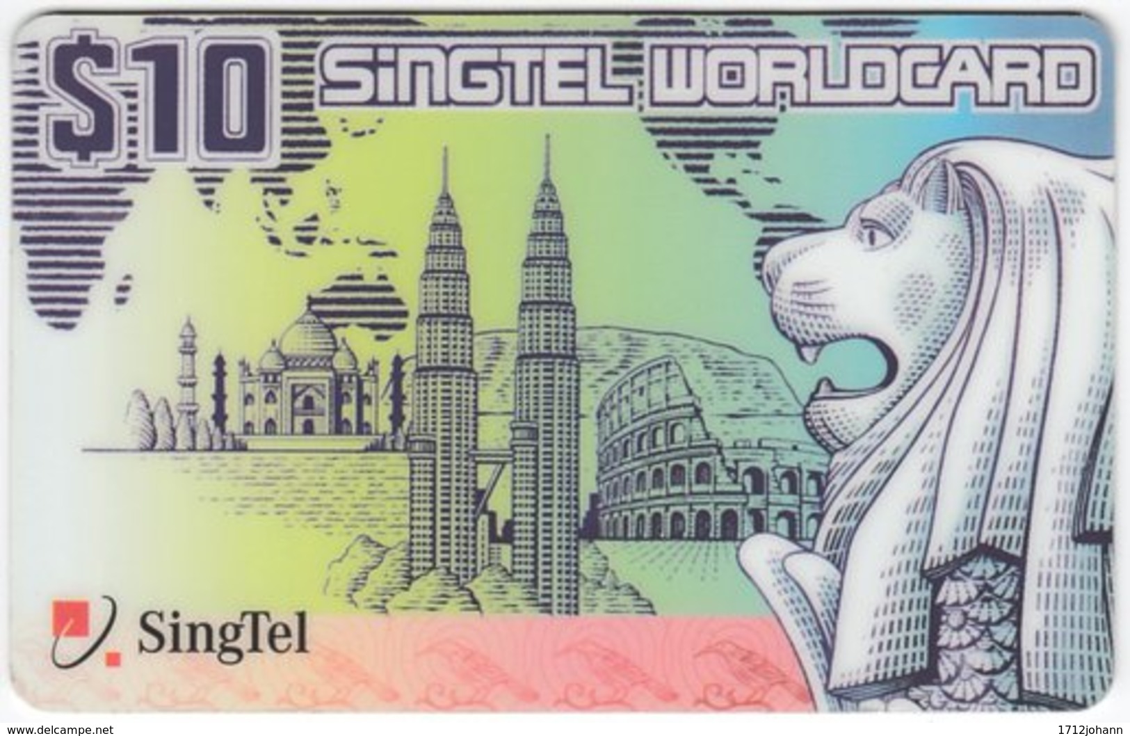 SINGAPORE B-498 Prepaid SingTel - Landmarks Of Asia - Used - Singapour