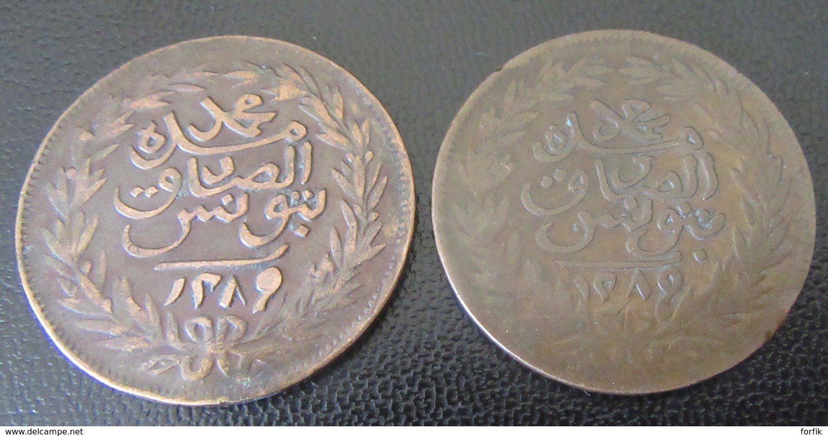 13 Monnaies orientales 19e et 20e dont Empire Ottoman (Para), Maroc (Falus), Tunisie dont protectorat français, etc...