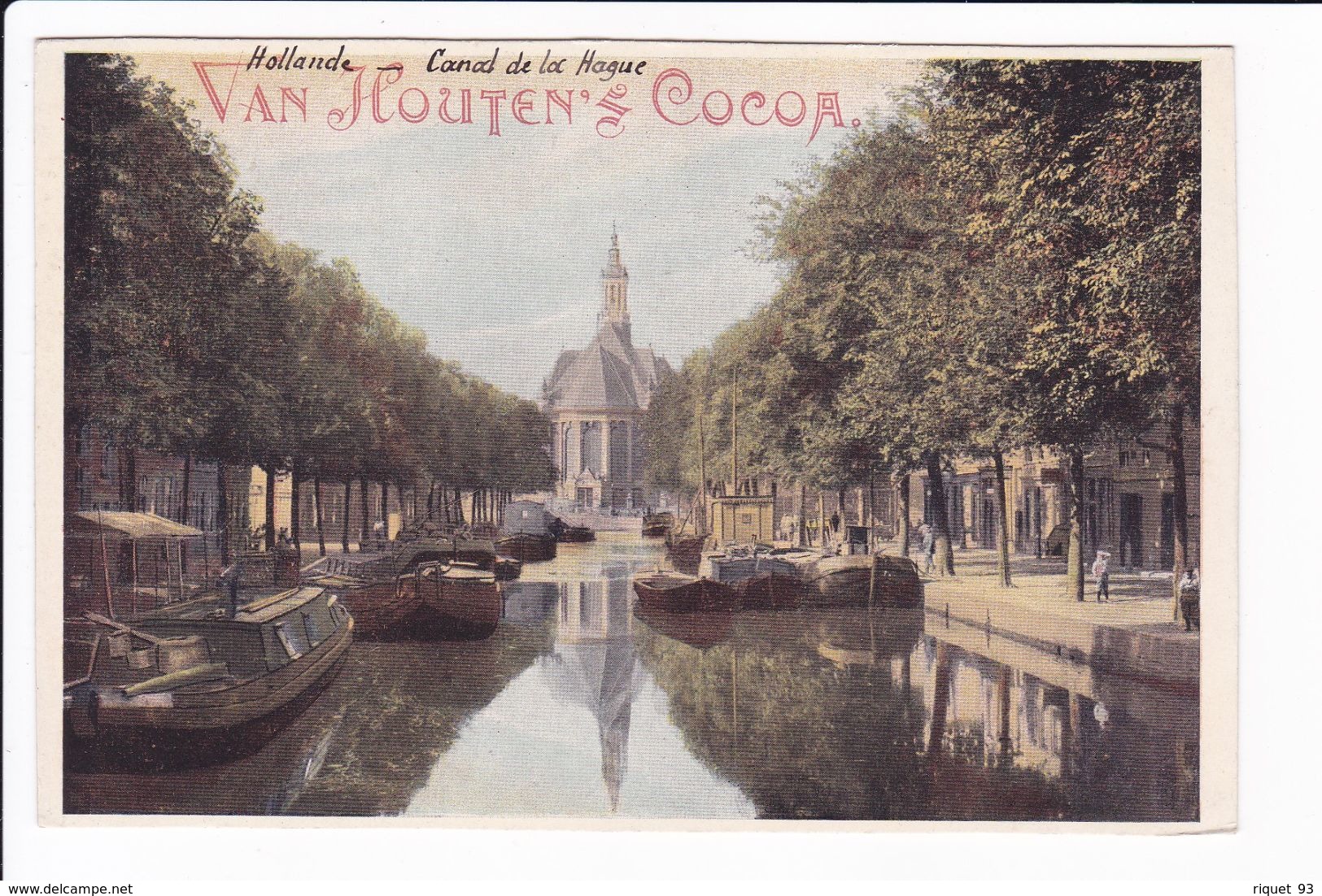 Lot 2 Vuse (format Carte Postale) De Hollande - Canal De La Hague Et Alkmaar - VAN HOUTEN'S COCOA - Van Houten