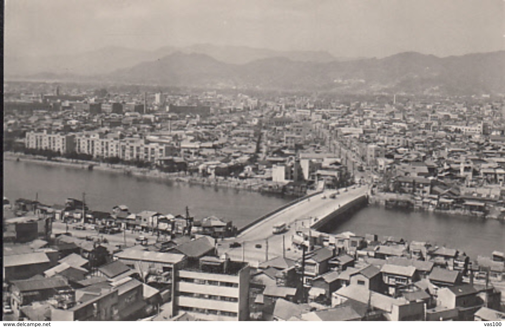 CPA HIROSHIMA- TOWN PANORAMA, BRIDGE, BUSS, CAR - Hiroshima