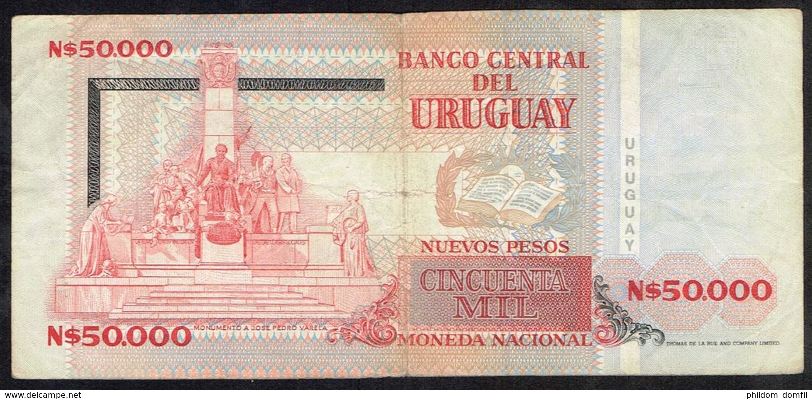 Ref. 5065-5570 - BIN URUGUAY . 1989. URUGUAY 50000 NUEVOS PESOS 1989 - Uruguay