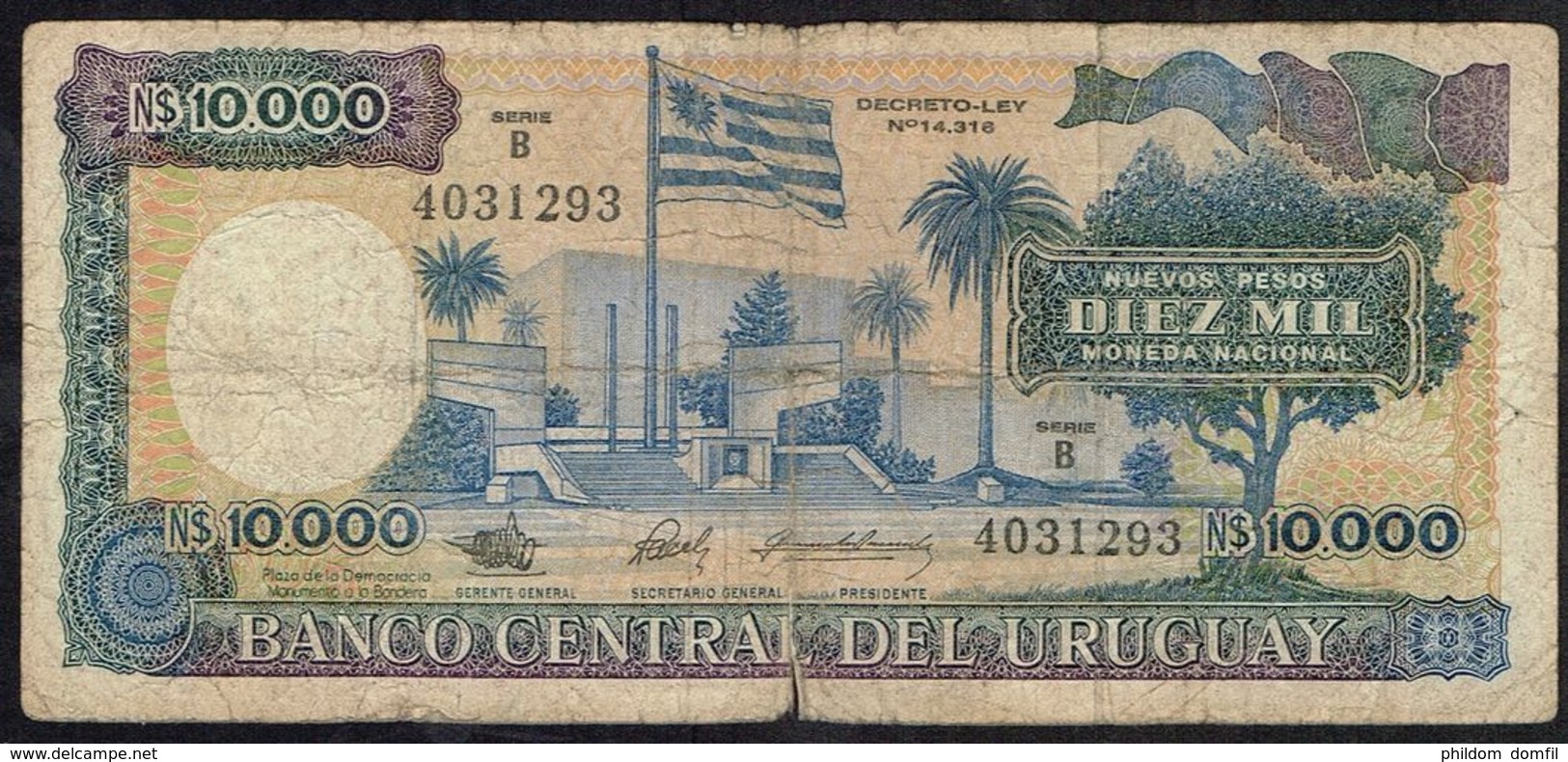 Ref. 5062-5567 - BIN URUGUAY . 1987. URUGUAY 10000 PESOS 1987 - Uruguay