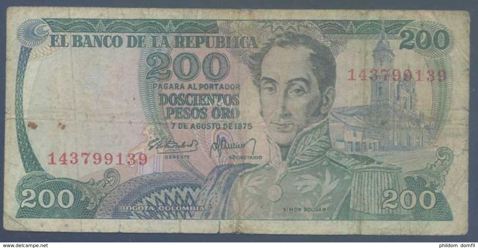 Ref. 3999-4502 - BIN COLOMBIA . 1978. COLOMBIA 200 PESOS 1978 - Kolumbien
