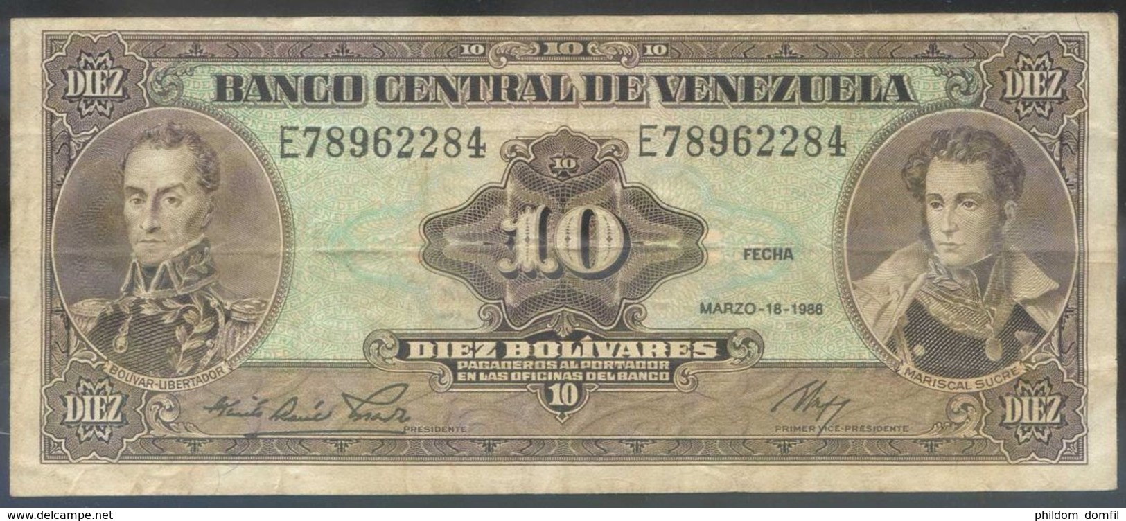 Ref. 3517-3953 - BIN VENEZUELA . 1986. VENEZUELA 10 BOLIVARES 1986 - Venezuela