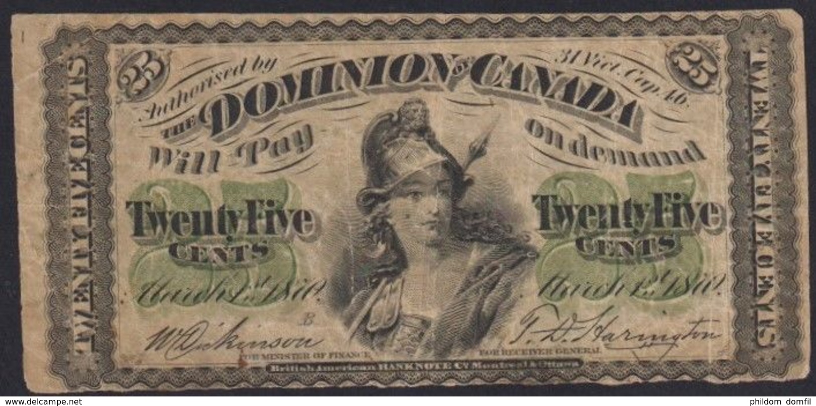 Ref. 3476-3911 - BIN CANADA . 1870. CANADA 25 CENTS 1870 - Canada