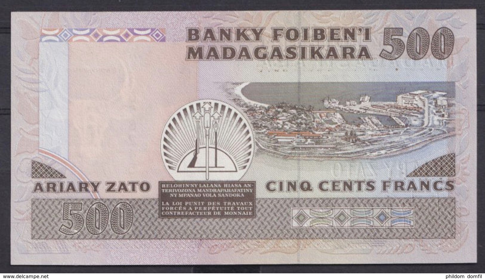 Ref. 2984-3407 - BIN MADAGASCAR . 1983. MADAGASCAR 500 FRANCS 1983 - Madagaskar