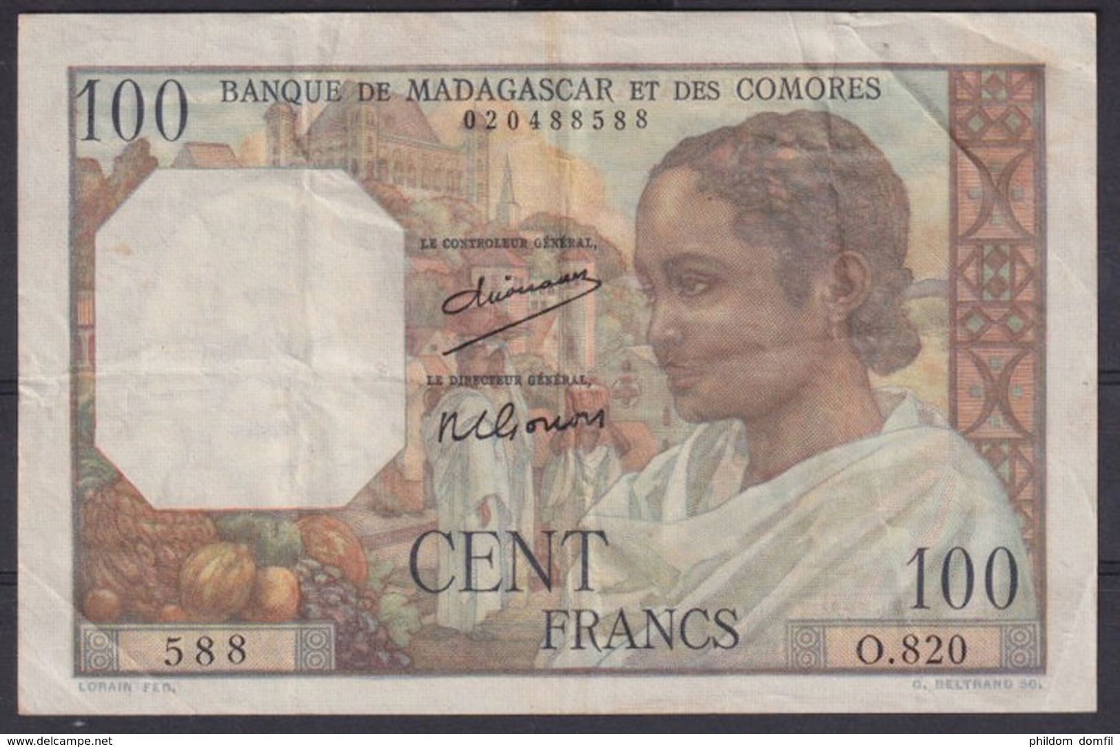 Ref. 2972-3395 - BIN MADAGASCAR . 1950. MADAGASCAR 500 FRANCS 1950 COMORES - Madagaskar