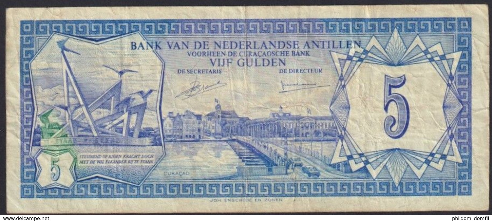 Ref. 2832-3255 - BIN NETHERLANDS ANTILLES . 1980. NEDERLAND ANTILLEN 5 GULDEN 1980 CURA�AO - Antilles Néerlandaises (...-1986)