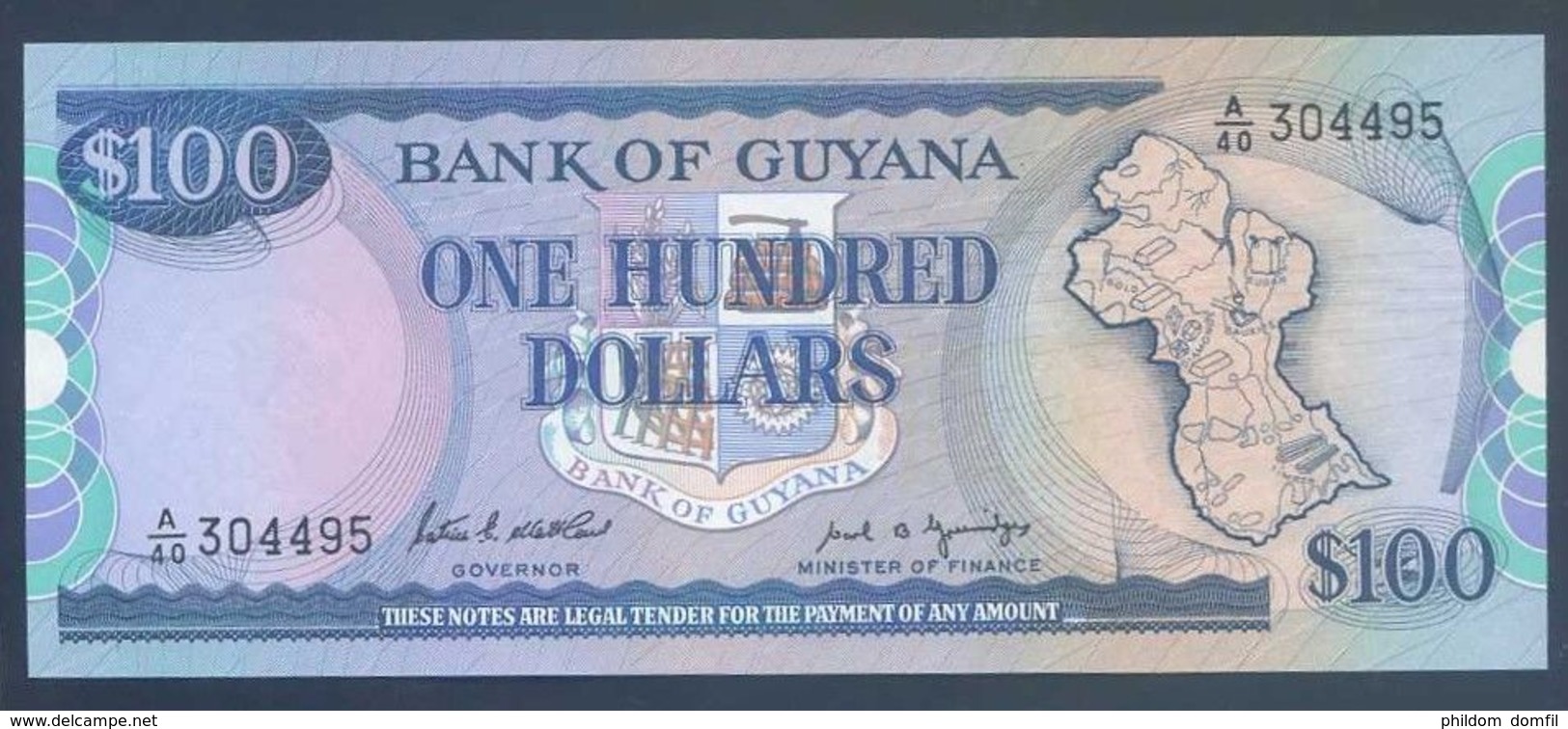 Ref. 2792-3215 - BIN GUYANA . 1999. GUYANA 100 DOLLARS 1999 - Guyana