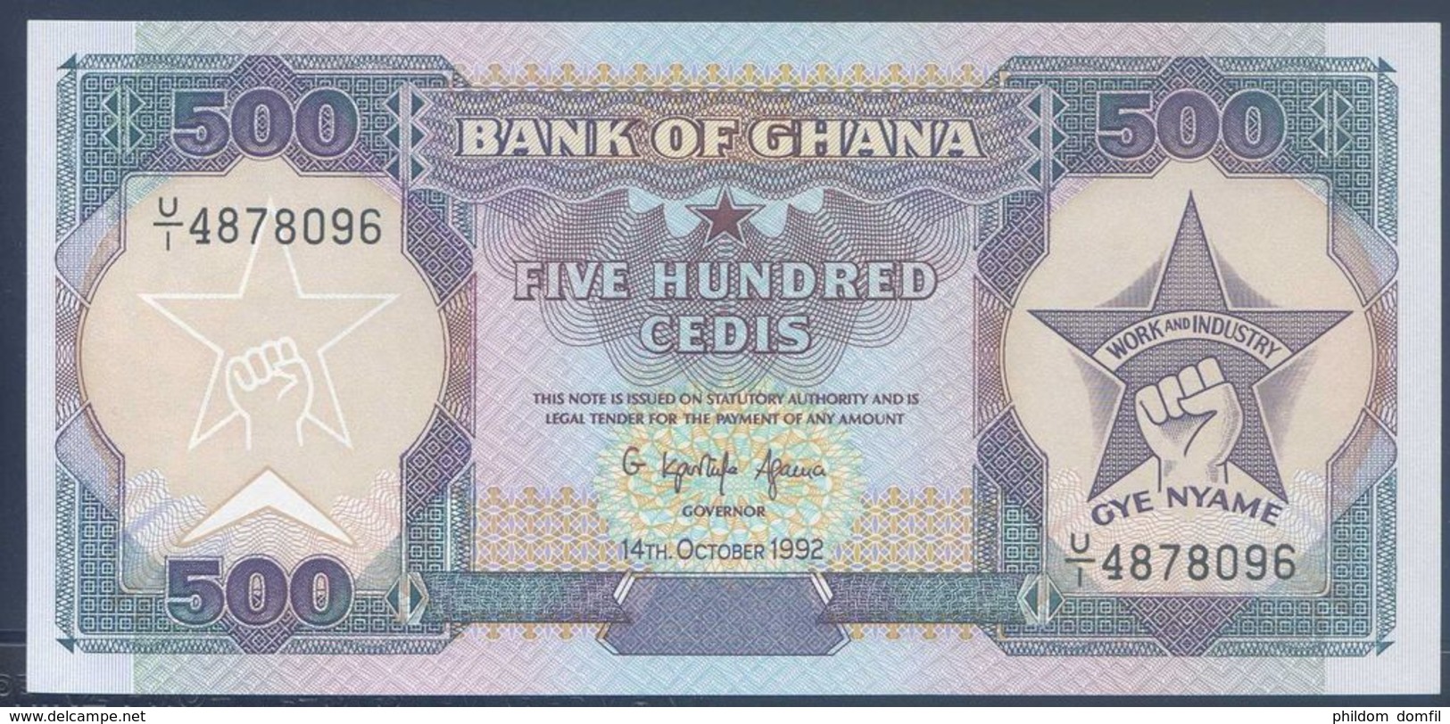 Ref. 2463-2886 - BIN GHANA . 1992. GHANA 500 CEDIS 1992 - Ghana