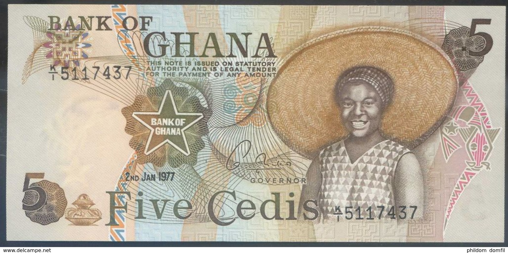 Ref. 2451-2874 - BIN GHANA . 1977. GHANA 5 CEDIS 1977 - Ghana