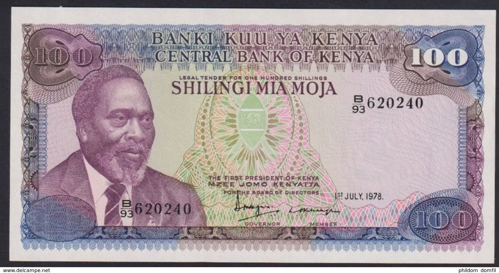 Ref. 2054-2477 - BIN KENYA . 1978. KENIA 100 SHILLINGS 1978 - Kenya