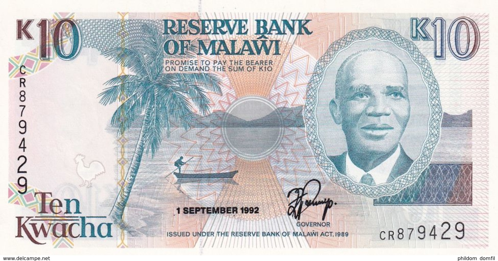 Ref. 1728-2151 - BIN MALAWI . 1992. 1992 MALAWI 10 KWACHA - Malawi