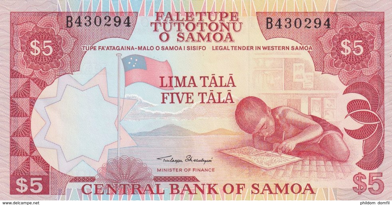 Ref. 1573-1995 - BIN SAMOA . 1985. SAMOA 5 TALA 1985 - Samoa