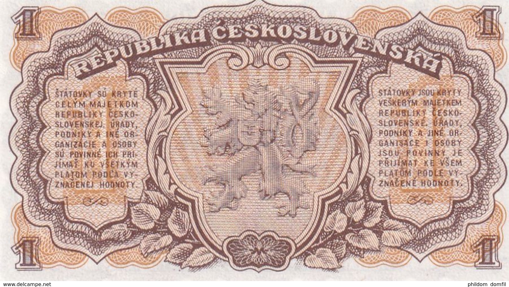 Ref. 1484-1906 - BIN CZECHOSLOVAKIA . 1953. CZECHOSLOVAKIA 1 KORUNA 1953 - Czechoslovakia