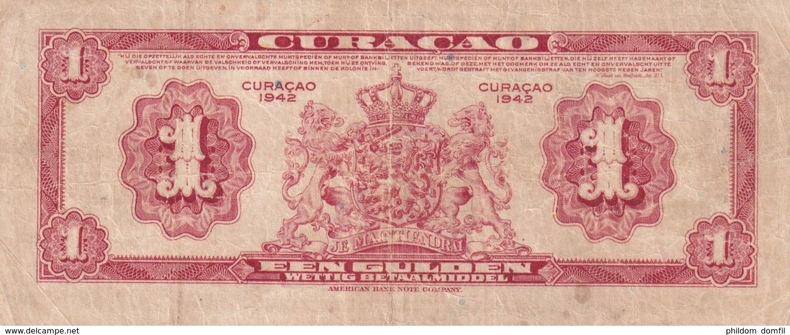 Ref. 1441-1863 - BIN CURA�AO . 1942. CURACAO 1 GULDEN 1942 - Antillas Neerlandesas (...-1986)