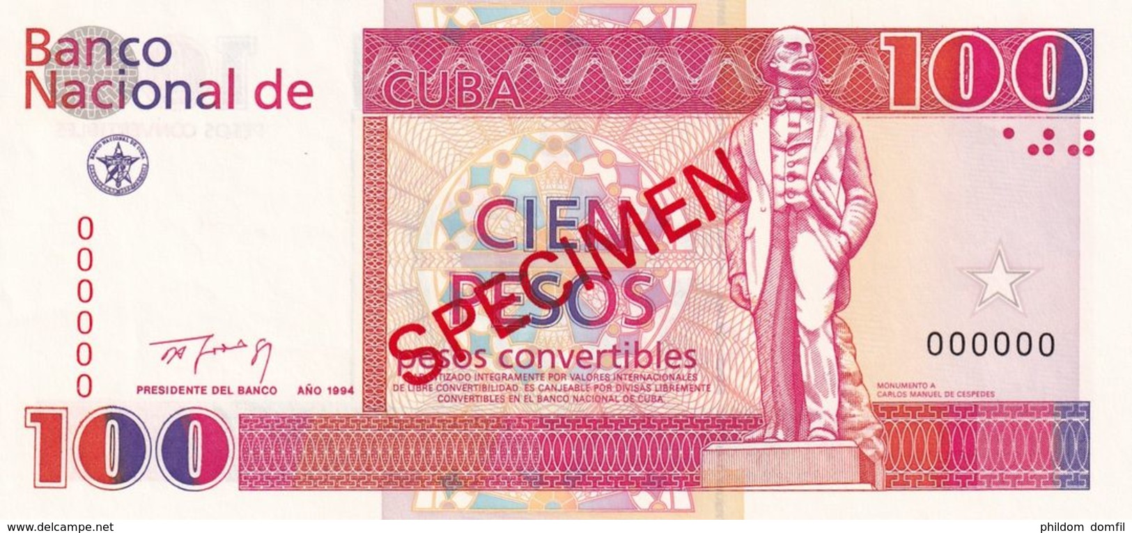 Ref. 1307-1729 - BIN CUBA . 1994. CUBA 100 PESOS CONVERTIBLES 1994 - Cuba