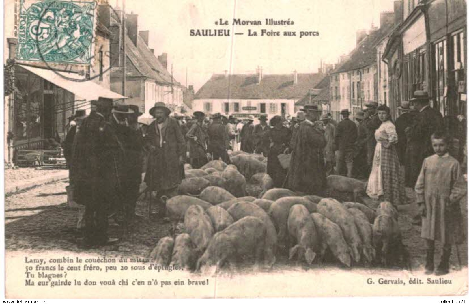 AGRICULTURE .... SAULIEU ... LA FOIRE AUX PORCS - Autres & Non Classés