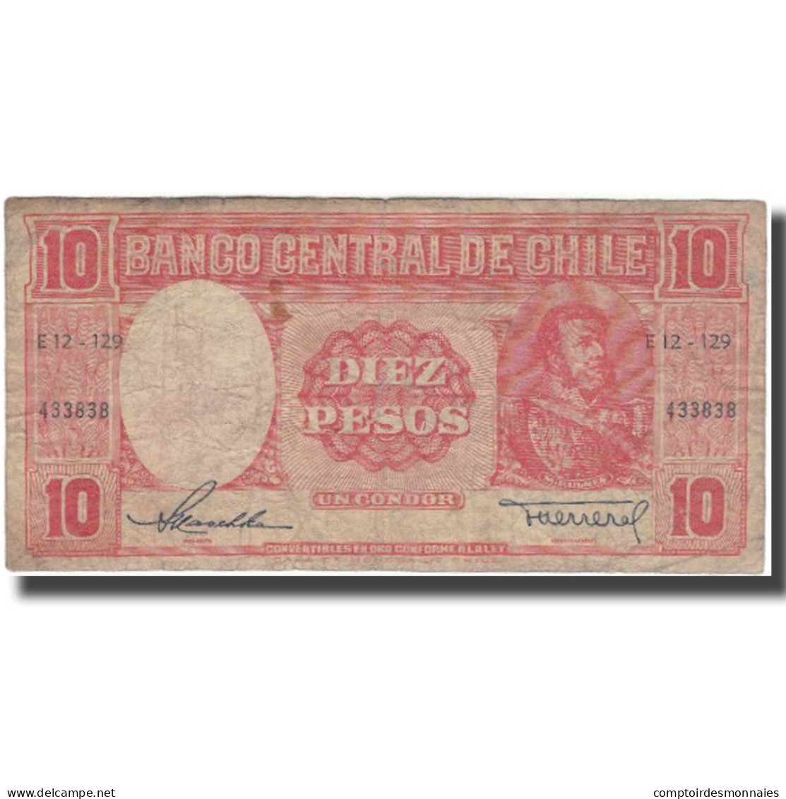 Billet, Chile, 10 Pesos = 1 Condor, KM:120, B - Cile