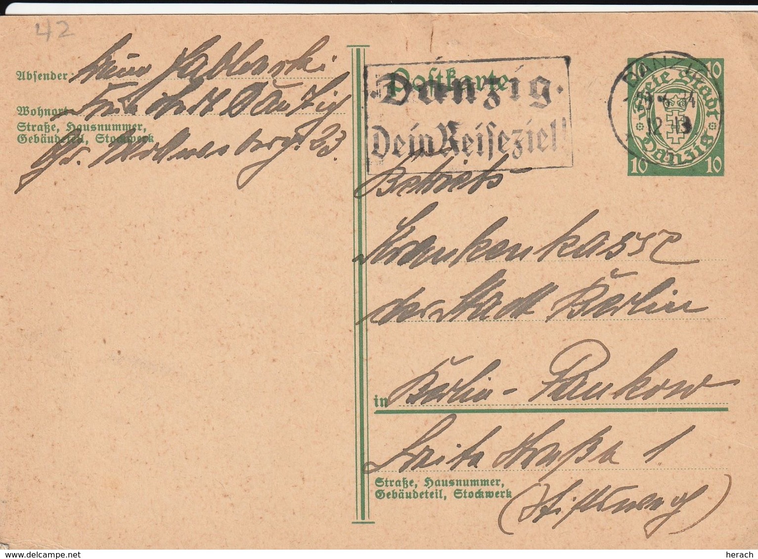 Danzig Entier Postal 1934 - Interi Postali